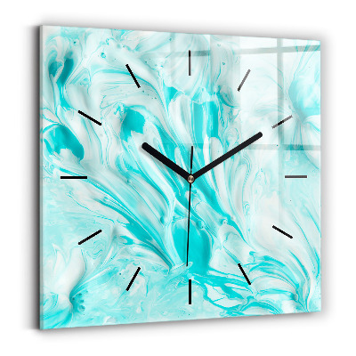Horloge murale carrée Abstraction bleue