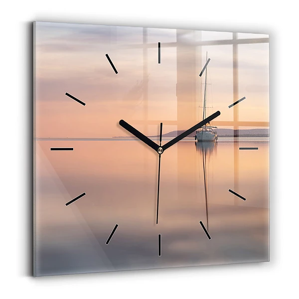 Pendule carrée en verre Lac Balaton USA