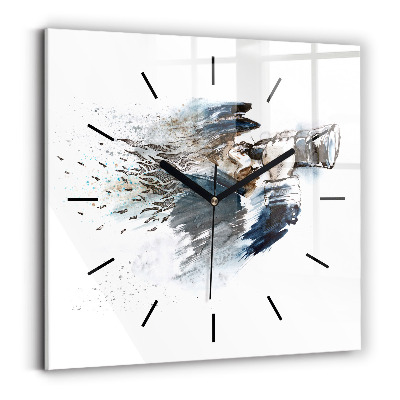 Pendule carrée en verre Capitaine avec jumelles