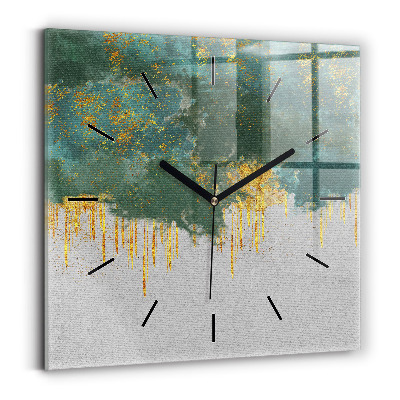 Pendule carrée en verre Motif décoratif