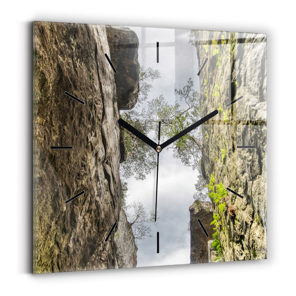 Horloge carrée en verre Cité du rock en République tchèque