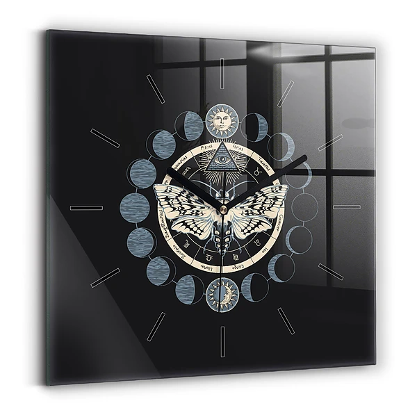 Horloge carrée en verre Phases de la lune
