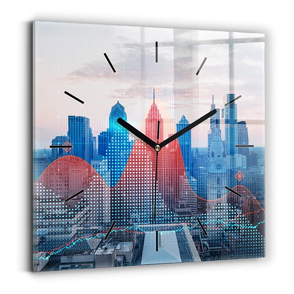 Horloge carrée en verre Gratte-ciel à Philadelphie