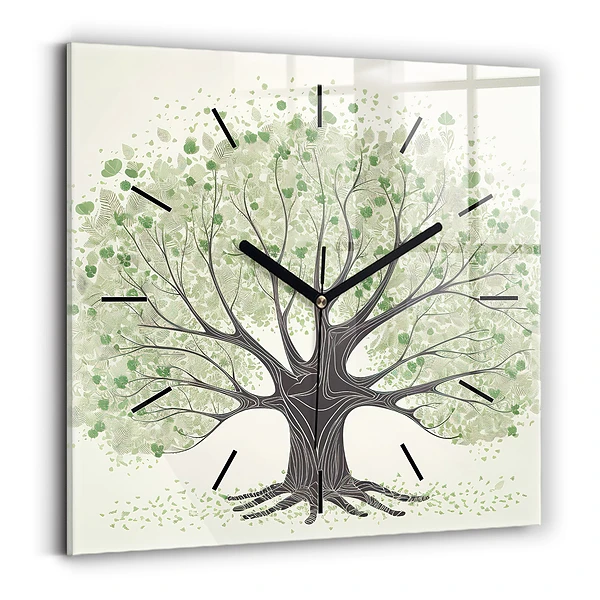 Horloge murale carrée Grand arbre nature