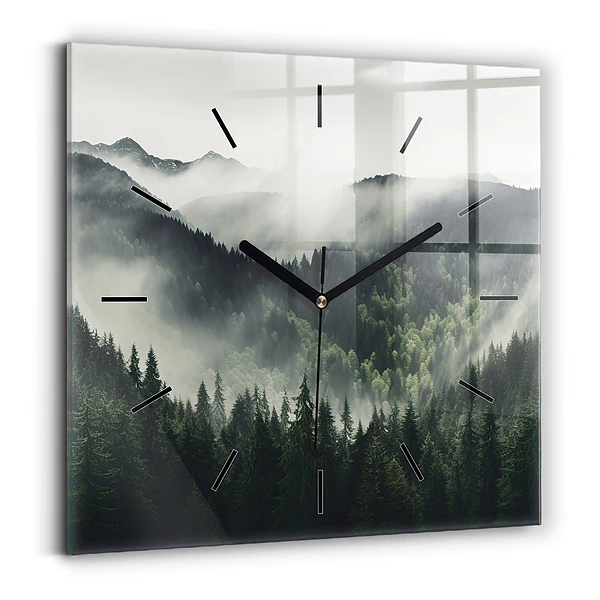 Horloge murale carrée Paysage de forêt
