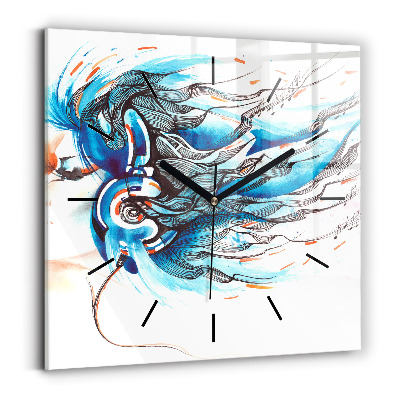 Pendule carrée en verre Illustration d'un combiné