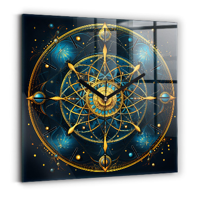 Horloge carrée en verre Horoscope