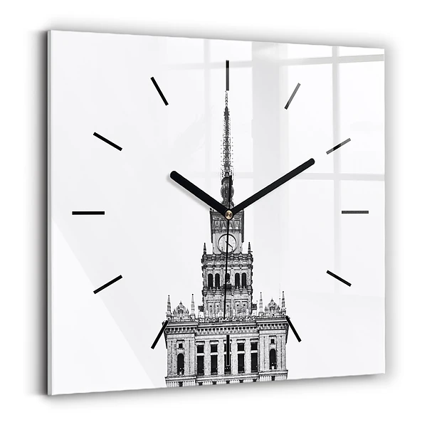 Horloge carrée en verre Palais de la culture et des sciences