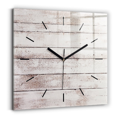 Horloge murale carrée Planches de bois clair