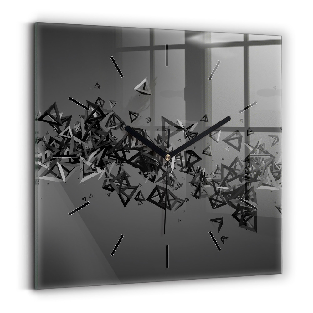 Horloge carrée en verre Abstraction sombre