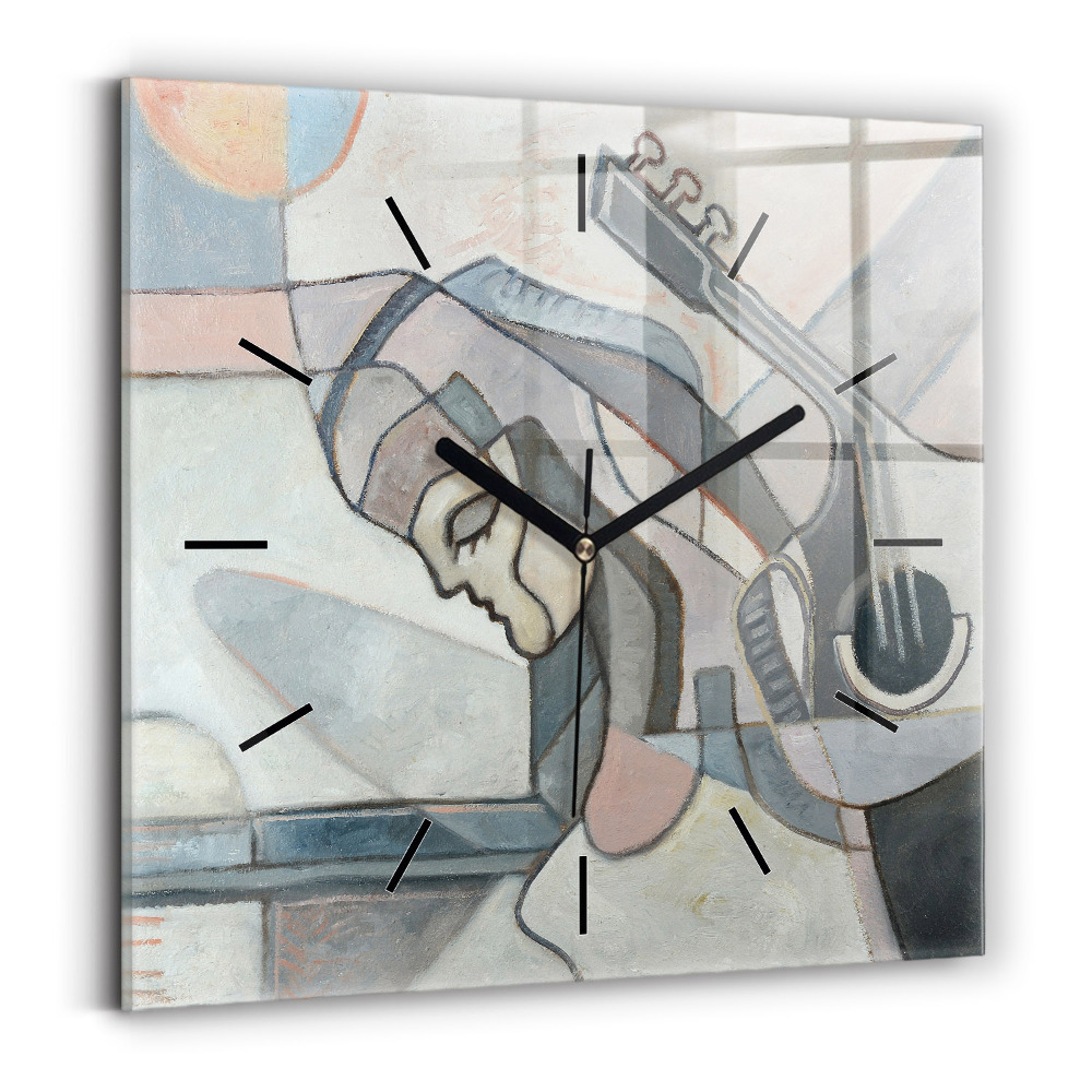 Horloge carrée en verre Peinture abstraite