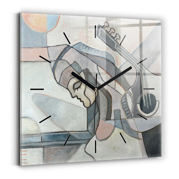 Horloge carrée en verre Peinture abstraite