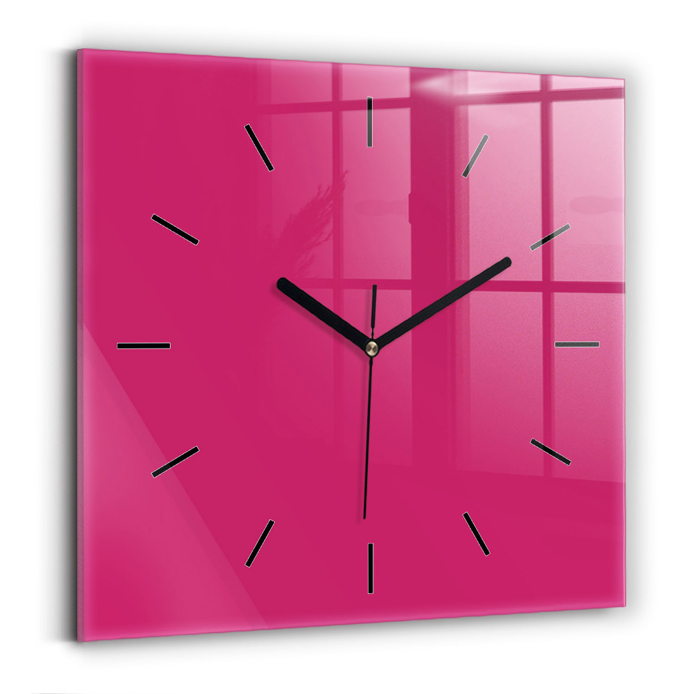 Horloge carrée en verre Rose