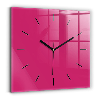 Horloge carrée en verre Rose