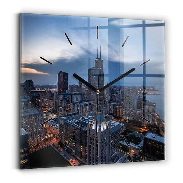 Pendule carrée en verre Photo de Chicago