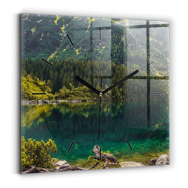 Pendule carrée en verre Morskie Oko dans les Tatras