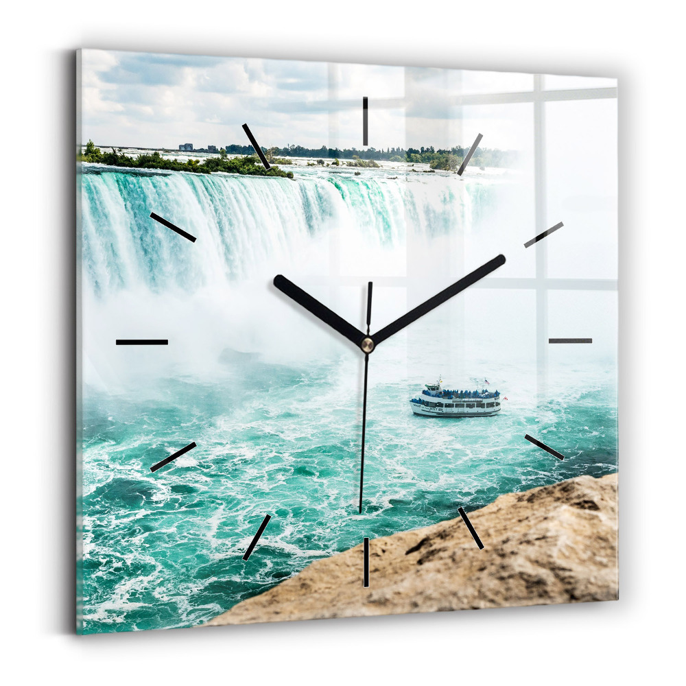 Horloge murale carrée Bateau et Niagara