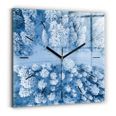 Pendule carrée en verre Forêt vue d'un drone