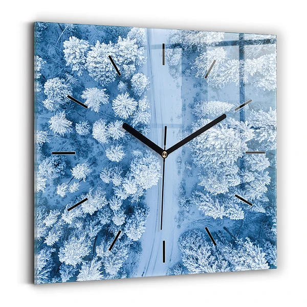 Horloge carrée en verre Forêt vue d'un drone