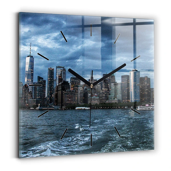 Pendule carrée en verre Panorama New York