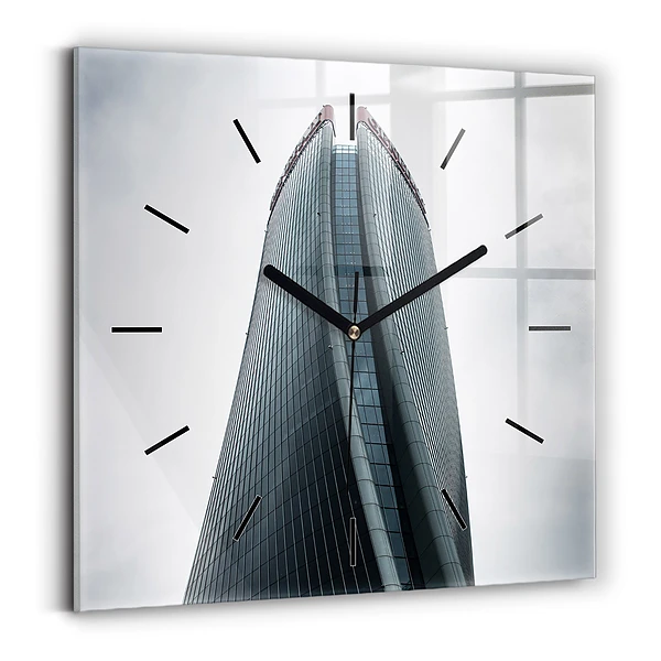 Pendule carrée en verre Gratte-ciel de Milan
