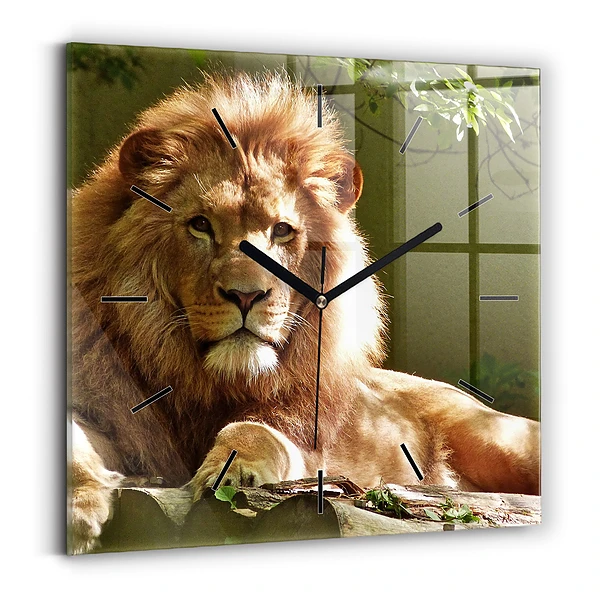 Horloge murale carrée Portrait d'un lion