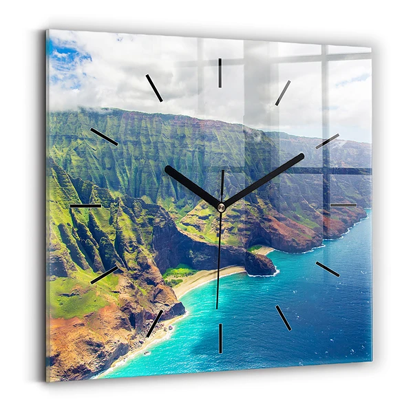 Horloge murale carrée Mer à Hawaï