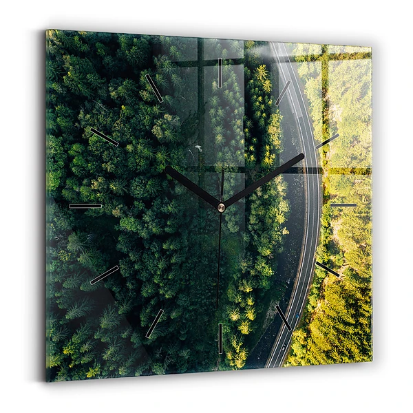 Horloge murale carrée Forêt vue d'un oiseau