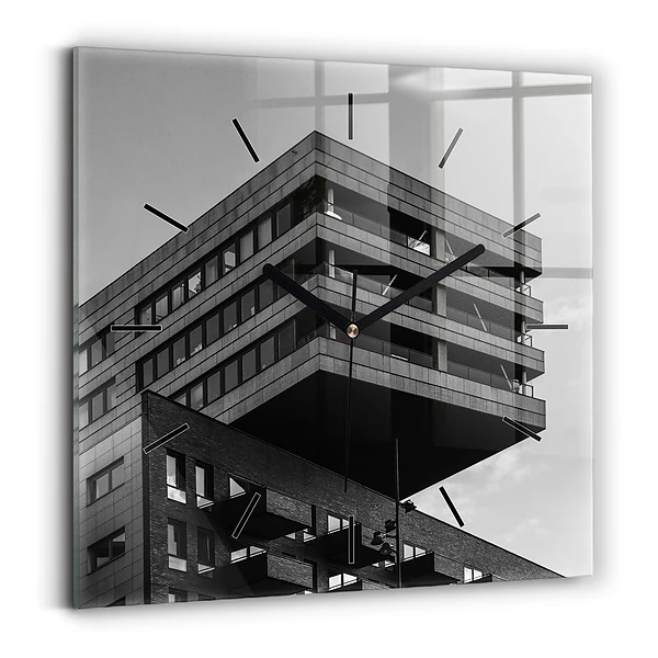 Horloge carrée en verre Architecture à Amsterdam