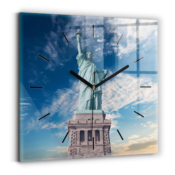 Horloge murale carrée Statue de la Liberté à New York