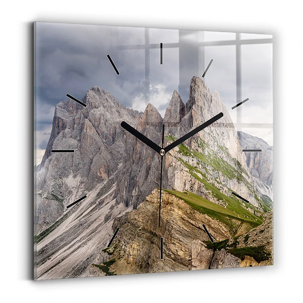 Horloge carrée en verre Montagnes rocheuses