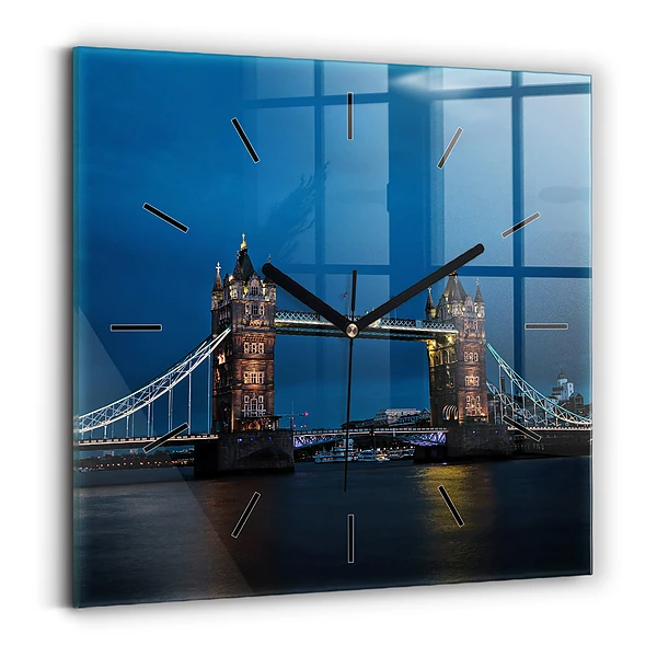 Pendule carrée en verre Tower Bridge Londres la nuit