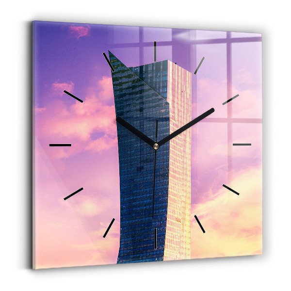 Horloge murale carrée Gratte-ciel à Varsovie