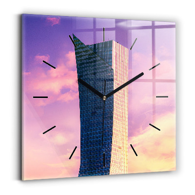 Horloge murale carrée Gratte-ciel à Varsovie