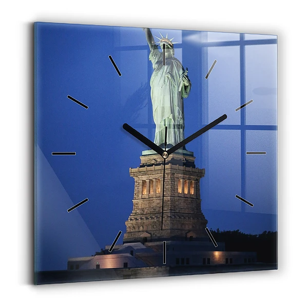 Pendule carrée en verre Statue de la Liberté à New York