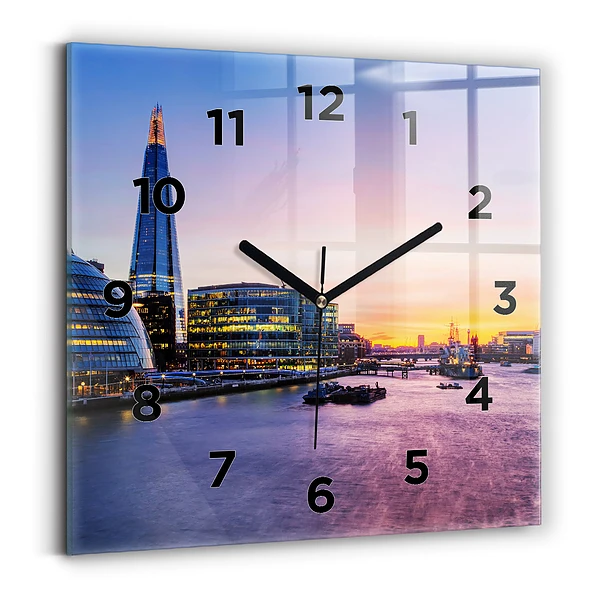 Horloge murale carrée Vue de Londres