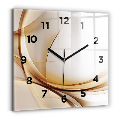 Horloge murale carrée Abstraction dorée