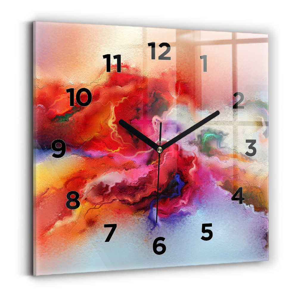 Horloge carrée en verre Peinture renversée