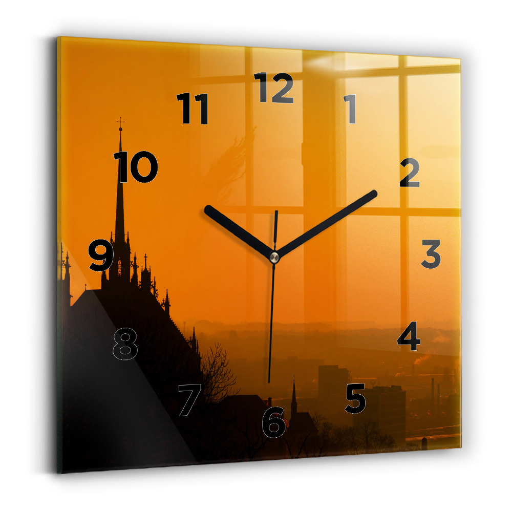 Horloge murale carrée Vue de la cathédrale de Brno