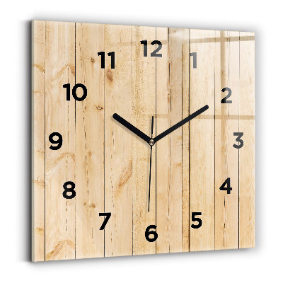 Horloge murale carrée Planches de bois