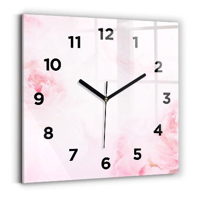 Horloge carrée en verre Fleurs en fleurs