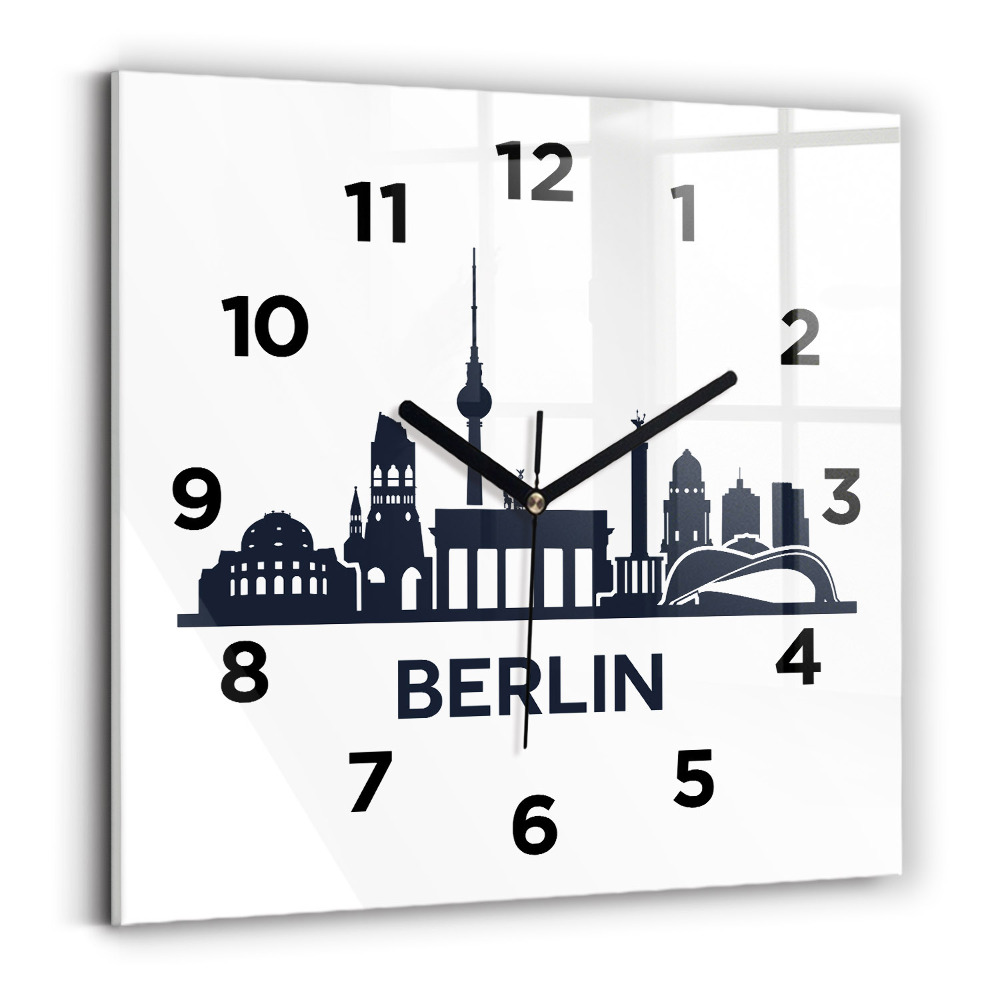 Pendule carrée en verre Illustration de la ville de Berlin