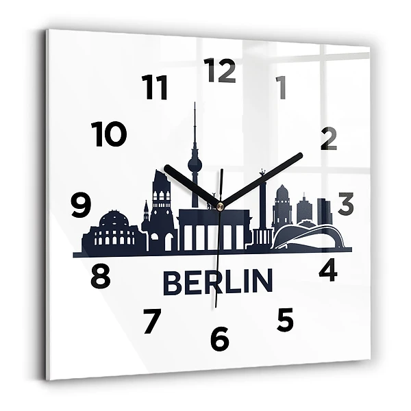 Pendule carrée en verre Illustration de la ville de Berlin