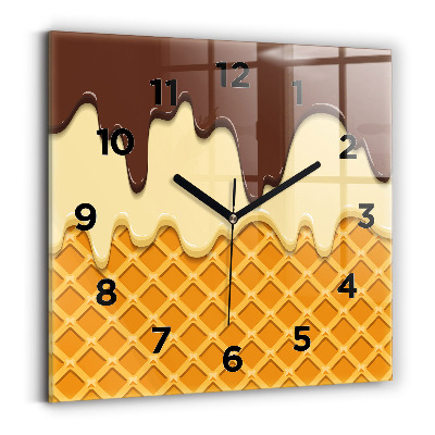 Horloge murale carrée Gaufre et glace