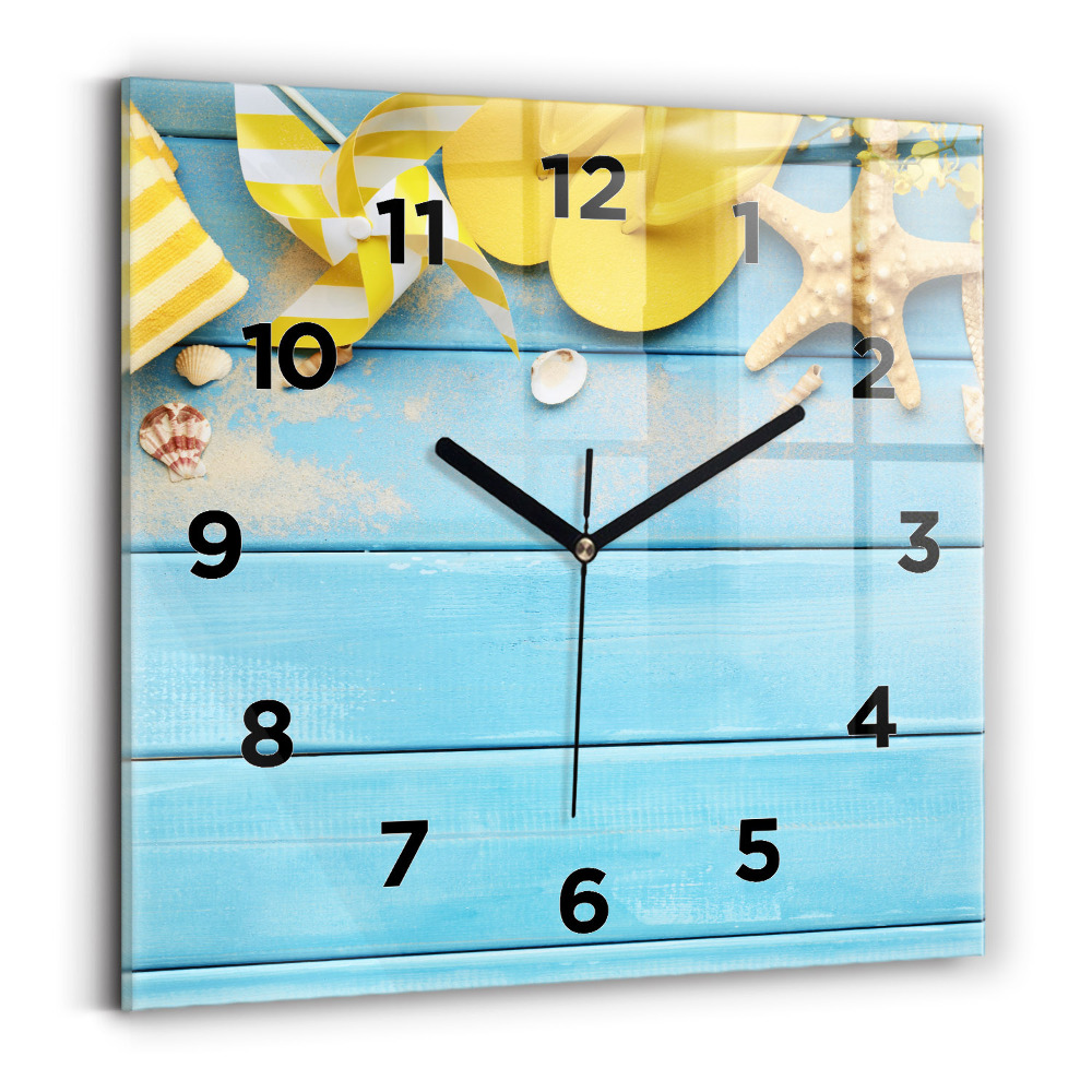 Pendule carrée en verre Accessoires de plage et planches