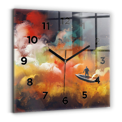 Pendule carrée en verre Image abstraite