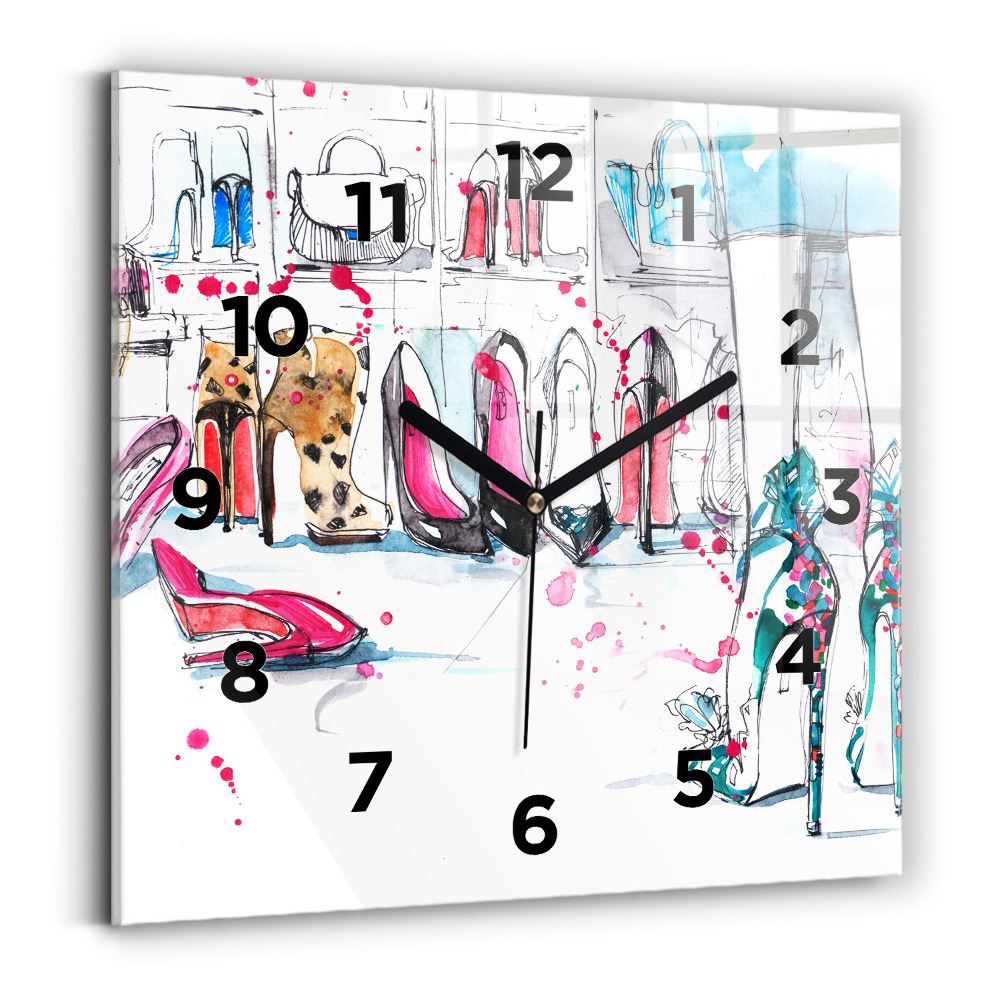 Horloge carrée en verre Élément de féminité