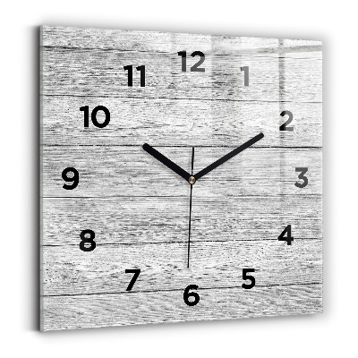 Horloge carrée en verre Panneaux en bois
