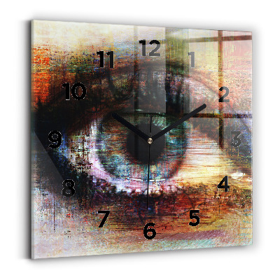 Pendule carrée en verre Street art Eye