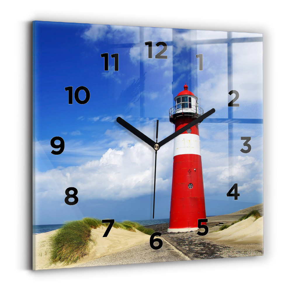 Pendule carrée en verre Phare